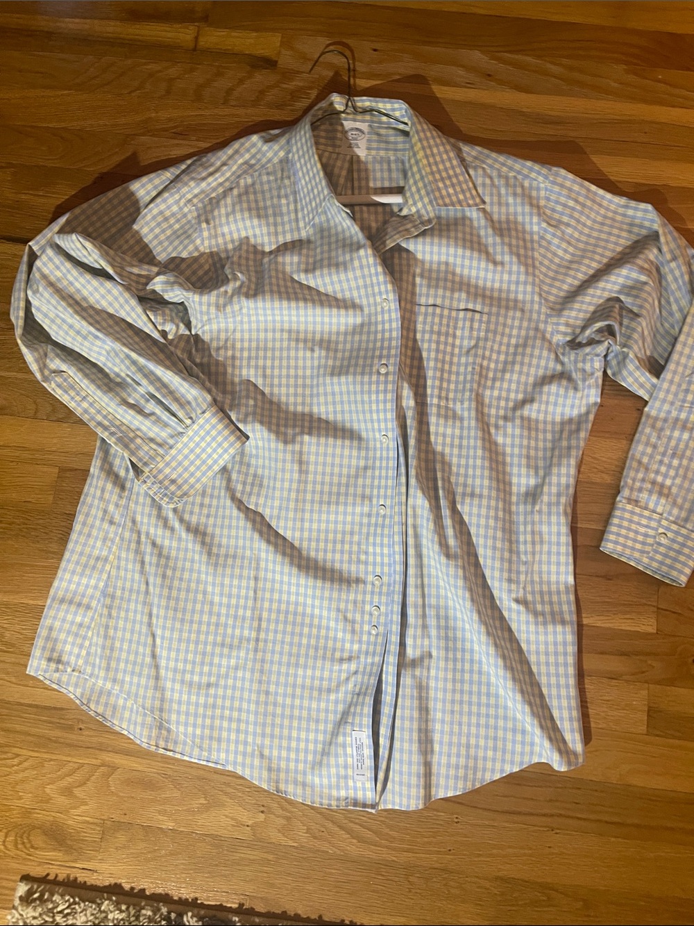 Brooks Brothers Blue and White Gingham Dress Shirt